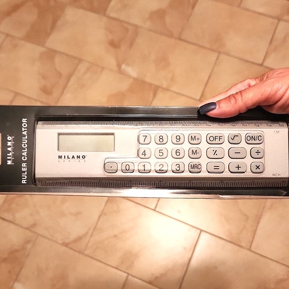 Milano 8 Inch 20 CM Ruler Calculator NEW IN BOX With Instructions - Picture 3 of 6